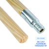 Metal Tip Threaded Hardwood Broom Handle, 0.94" Dia x 60", Natural