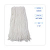 Cut-End Wet Mop Head, Rayon, #32, White, 12/Carton