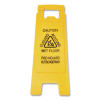 Site Safety Wet Floor Caution Sign, 2-Sided, 10 x 2 x 26, Yellow