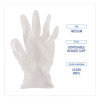 Exam Vinyl Gloves, Powder-Free, Medium, 3.6 Mil Thick, 9.5" Long, Clear, 100/Box, 10 Boxes/Carton