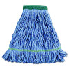 Super Loop Wet Mop Head, Cotton/Synthetic Fiber, 5" Headband, Medium Size, Blue