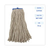 Cut-End Lie-Flat Wet Mop Head, Cotton, 16 Oz, White