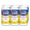 Disinfecting Wipes, Bleach Free Cleaning Wipes, 1-Ply, 7 x 7.75, Crisp Lemon, White, 75/Canister, 6 Canisters/Carton
