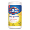 Disinfecting Wipes, Bleach Free Cleaning Wipes, 1-Ply, 7 x 7.75, Crisp Lemon, White, 75/Canister, 6 Canisters/Carton