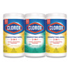Disinfecting Wipes, Value Pack, Bleach Free Cleaning Wipes, 1-Ply, 7x8, Fresh Scent/Citrus Blend, White, 75/Canister, 3/Pack
