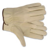 Economy Leather Drivers Gloves, Gunn Cut, Keystone Thumb, Medium, Beige, Pair