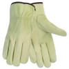 Economy Leather Drivers Gloves, Gunn Cut, Keystone Thumb, Medium, Beige, Pair