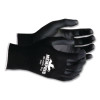 Economy Pu Coated Work Gloves, En388: 2121, 12" Long, Large, Black, 12 Pairs