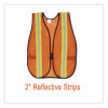 Orange Safety Vest, 2" Reflective Strips, Polyester, Side Straps, One Size Fits All, Bright Orange