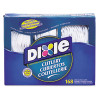 Combo Pack, Tray With White Plastic Utensils, Heavyweight, Fork/Knife/Spoon, 168/Pack, 6 Packs/Carton