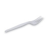 Plastic Cutlery, Heavyweight Fork, White, 100/Box, 10 Boxes/Carton