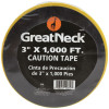 Caution Safety Tape, Non-Adhesive, 3" X 1,000 Ft, Yellow