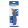 Sheffield Folding Lockback Knife, 1 Utility Blade, 2" Blade, 3.5" Aluminum Handle, Blue