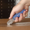Sheffield Folding Lockback Knife, 1 Utility Blade, 2" Blade, 3.5" Aluminum Handle, Blue