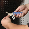 Sheffield Folding Lockback Knife, 1 Utility Blade, 2" Blade, 3.5" Aluminum Handle, Blue