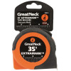 Extramark Tape Measure, 1" x 35 Ft, Steel, Orange/Black