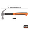 16 Oz Claw Hammer With High-Visibility Orange Fiberglass Handle
