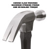 16 Oz Claw Hammer With High-Visibility Orange Fiberglass Handle