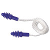 Airsoft Multiple-Use Corded Earplugs, White Cord, 27 Db Nrr, One Size Fits Most, Blue 4-Flange Plugs, 100/Box