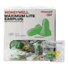 Maximum Lite Single-Use Earplugs, Corded, 30 Db Nrr, One Size Fits Most, Green Bell/T-Shaped Plugs, 100/Box