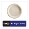 Paperpro Naturals Molded Fiber Dinnerware, Round Plates, 6" Dia, White, 125/Pack, 8 Packs/Carton