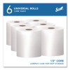 Essential High Capacity Hard Roll Towels For Business, 1-Ply, 8" x 1,000 Ft, 1.5" Core, Recycled, White, 6 Rolls/Carton