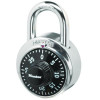Combination Lock, Stainless Steel, 1.87" Wide, Silver/Black, 2/Pack