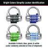 Password Plus Combination Lock, Hardened Steel Shackle, 2.5" Wide, Chrome/Assorted