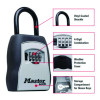 Locking Combination 5 Key Steel Box, 3.25" Wide, Black/Silver