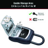 Locking Combination 5 Key Steel Box, 3.25" Wide, Black/Silver