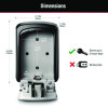 Locking Combination 5-Key Steel Box, 3.25" Wide, Black/Silver