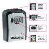 Locking Combination 5-Key Steel Box, 3.25" Wide, Black/Silver