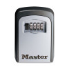 Locking Combination 5-Key Steel Box, 3.25" Wide, Black/Silver