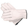 Grain Goatskin Driver Gloves, Gunn Cut, Straight Thumb, Large, White, 12 Pairs