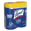Disinfecting Wipes, 1-Ply, 7 x 7.25, Lemon And Lime Blossom, White, 80 Wipes/Canister, 2 Canisters/Pack