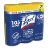 Disinfecting Wipes, 1-Ply, 7 x 7.25, Lemon And Lime Blossom, White, 35 Wipes/Canister, 3 Canisters/Pack, 4 Packs/Carton