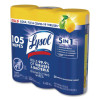 Disinfecting Wipes, 1-Ply, 7 x 7.25, Lemon And Lime Blossom, White, 35 Wipes/Canister, 3 Canisters/Pack, 4 Packs/Carton