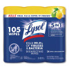 Disinfecting Wipes, 1-Ply, 7 x 7.25, Lemon And Lime Blossom, White, 35 Wipes/Canister, 3 Canisters/Pack, 4 Packs/Carton