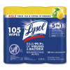 Disinfecting Wipes, 1-Ply, 7 x 7.25, Lemon And Lime Blossom, White, 35 Wipes/Canister, 3 Canisters/Pack