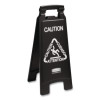 Executive 2-Sided Multi-Lingual Caution Sign, Black/White, 10.9 x 26.1