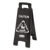 Executive 2-Sided Multi-Lingual Caution Sign, Black/White, 10.9 x 26.1