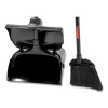 Lobby Pro Upright Dustpan, With Cover, 12.5 x 37, Plastic/Metal, Black
