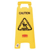 Multilingual "Caution" Floor Sign, 11 x 12 x 25, Yellow