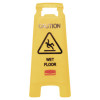"Caution Wet Floor" Sign, 11 x 12 x 25, Yellow