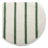 Low Profile Scrub-Strip Carpet Bonnet, 19" Diameter, White/Green