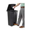 Large Capacity Plastic Step-On Receptacle, 23 Gal, Plastic, Black
