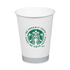 Hot Cups, 12 Oz, Paper, White With Green Starbucks Logo, 1,000/Carton