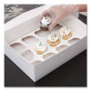 Cupcake Holder Inserts, 12-Cupcake Holder, 9.88 x 13.88 x 0.88, White/Brown, Paper, 200/Carton
