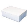 White One-Piece Non-Window Bakery Boxes, 1/4-Sheet Cake Box, 14 x 10 x 4, White, Paper, 100/Carton