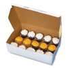 White One-Piece Non-Window Bakery Boxes, 1/4-Sheet Cake Box, 14 x 10 x 4, White, Paper, 100/Carton